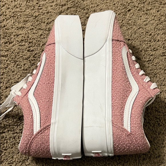 Vans Women's Pink and White Textured Sneakers - Picture 4 of 6